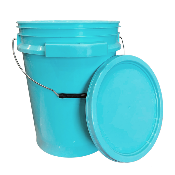 Lee Fisher Sports iSmart Bucket - 5 Gallon Metal Handle Bucket with Lid, Aqua Blue Color - 1 Pack