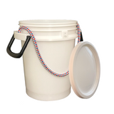 iSmart Bucket - 5 Gallon Rope Handle Bucket with Lid, White Color